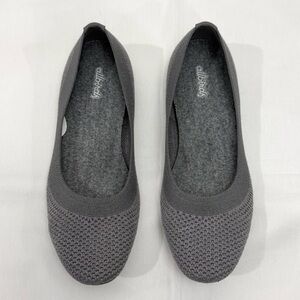 Allbirds Tree Breezers Mist Dark Grey Knit Ballet Flats 8.5 Comfortable Workwear